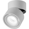 12W LED Spots de plafond, Plafonnier Réglable 360° Éclairage tournante et de surface COB LED Aluminium Lampe murale ,Blanc froid-0