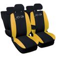 Lupex Shop Housses de siège auto compatibles pour C3 Noir Jaune-0