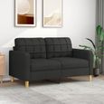 Divan - Sofa Moderne Canapé à 2 places - Noir 140 cm Tissu 22,7Kg, FR2023-0