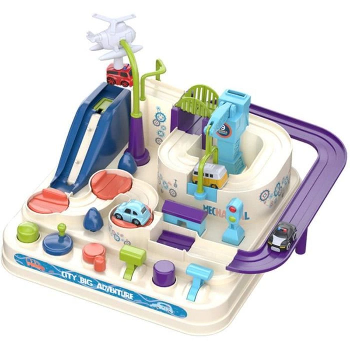 Set De 48 Mini Voitures De Course Avec Garage - Boîte Rangement Avec Poignée, Jouet Traction Pour Enfants
