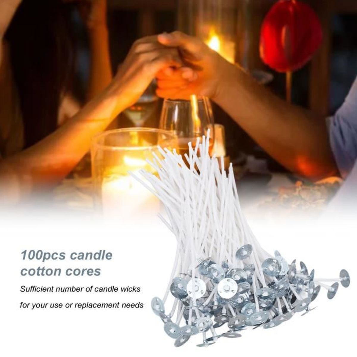 Lot De 50 Ou 100 Mèches Pour Bougies Ou Lampes à Huile - Plate Ou Ronde, En Coton, Parfait Pour DIY
