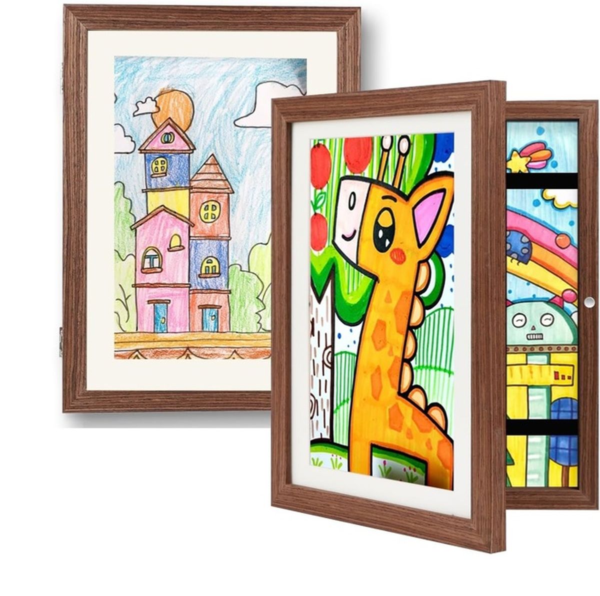 DMKYDM Cadre Photo A4 Pliant Noir Pour Œuvres D'Art Enfants - Cadre Acrylique Magnétique