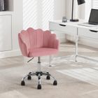 WOLTU Chaise Bureau Pivotante en Velours, Fauteuil Coiffeuse avec Dossier en Pétale, Hauteur Réglable, Rose W0ATT0396