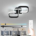 DELIPOP Plafonnier LED moderne 40W 2 Carré Lampe de Plafond dimmable avec télécommande pour salon chambre salle à manger - Noir