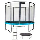 Kangui - Trampoline de jardin rond 305 cm + filet de sécurité + échelle + bâche de protection | PUNCHI Bleu 300