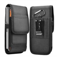 Étui vertical en nylon pour hommes, porte-clip de ceinture, étui portefeuille, sac de taille avec porte-cartes (taille XXL17,5x10)