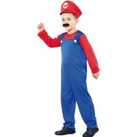 Deguisement plombier Mario 7-9 ans (combinaison + casquette) - Costume enfant - Garcon