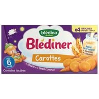 BLEDINA Blédîner Céréales lactées Carottes - 4x250