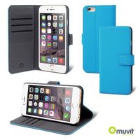 MUVIT Folio Stand Wallet 3 Cartes Bleu clair: Apple iPhone SE / 8 / 7 / 6S / 6