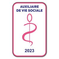 Autocollant Sticker - Vignette Caducée 2023 pour Pare Brise en Vitrophanie - V6 Auxiliaire de Vie Sociale  Auxiliaire De Vie Sociale