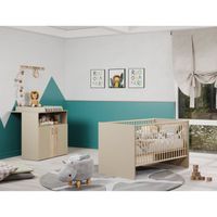 Chambre bébé Duo : Lit 70 x 140 cm + Commode à langer BERRY - Cappuccino - TREND TEAM