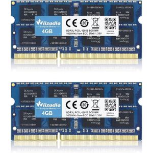 MÉMOIRE RAM 8Go Kit (2x4GB) DDR3-DDR3L Laptop Mémoire RAM 1600