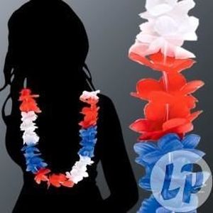 NFACE Hawaiian Luau Fleur Leis Collier Jumbo Bracelets Bandeau Ensemble Blanc