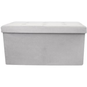 Coffre de Rangement intiss/é Motif Parisien sur Fond Blanc 30x30x30cm Wedestock Pouf Pliant
