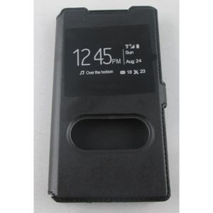 Cophone® Etui coque housse de protection noir en cuir pour Sony Xperia Z5 Etui porteufeuille noir haute qualité pour Sony Xperia Z5