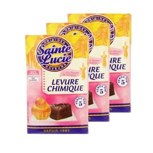 FARINE LEVURE Lot 3x Levure chimique - Sainte Lucie - 5 sachets 10g