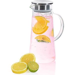 pichet pour eau couleur pichet /à eau verre pichet /à jus 1L jus Th/éi/ère lait carafe en verre carafe avec couvercle