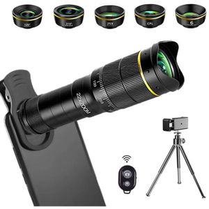 Objectif de téléobjectif monoculaire pour Tablette de téléphone Plyisty Kit de téléobjectif de téléphone Portable Objectif de téléobjectif Universel 12X Zoom téléobjectif 