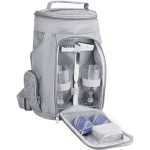 Sac à dos pique-nique isotherme pour 2 | Set complet vaisselle inclus