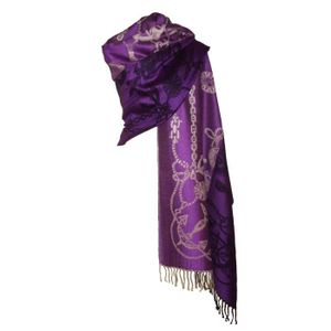 Pashmina Foulard en soie violet motif ray\u00e9 style d\u00e9contract\u00e9 Accessoires Châles Foulards en soie 