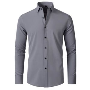 Chemise Homme Manches Longues Slim avez Poches Bicolore Fashion - Bordeaux Bordeaux - Prêt-à-Porter
