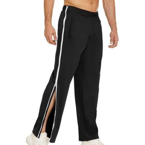 SURVÊTEMENT Hommes Pantalon Survêtement Jogging avec Fermeture éclair Latérale, Mode Training Pantalon Post-Chirurgie Élastique Casual Noir