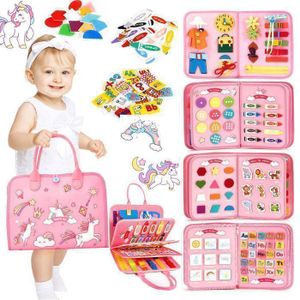 JEU D'APPRENTISSAGE Jouet Montessori pour 2 3 4 5 ans, Busy Board Montessori Licorne 5 Couches Planche pour Fille pour Enfant Jeu Educatif Apprendre