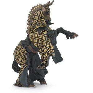 FIGURINE - PERSONNAGE Figurine Cheval du Maître des armes cimier taureau - PAPO - LE MONDE MEDIEVAL - Pour Enfant