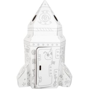 Maison en carton blanc + accessoires - Supports de Coloriages - 10 Doigts