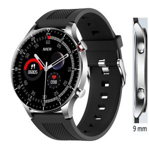 Montre connectée sport Montre Connectée Homme XTRADITECH Super Fine 9 mm Grand Boîtier Rond Ø46mm SmartWatch Étanche Double Bouton 1 Raccourci Sport Argent