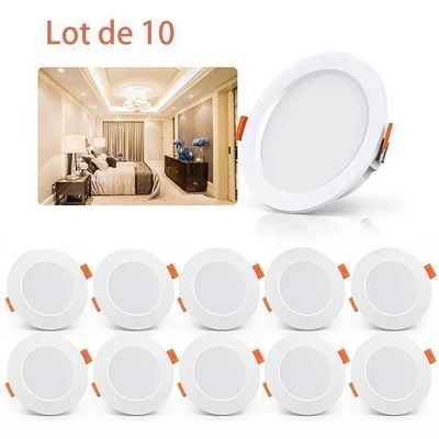 Lot De 20 Spot Encastrable LED Downlight Panel Extra-Plat 3W Blanc Neutre 4500k