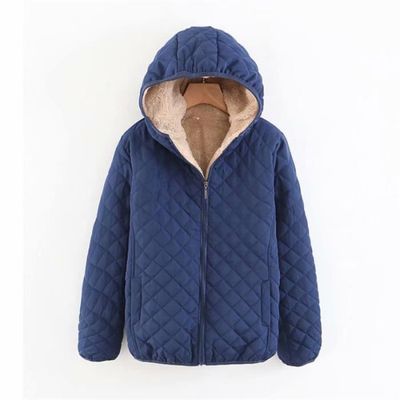 DOUDOUNE Femme Hiver Nouvelle Mode Plus velours Confortable Vetements en coton Bleu GO Bleu Cdiscount Pret a Porter