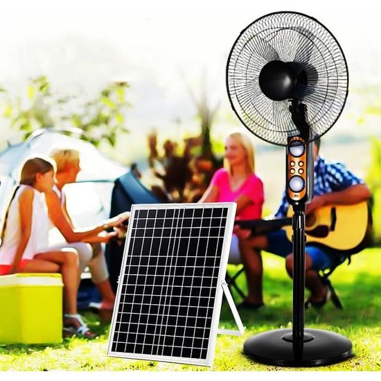 Capuchon de ventilateur solaire avec Radio LED Bluetooth, 6