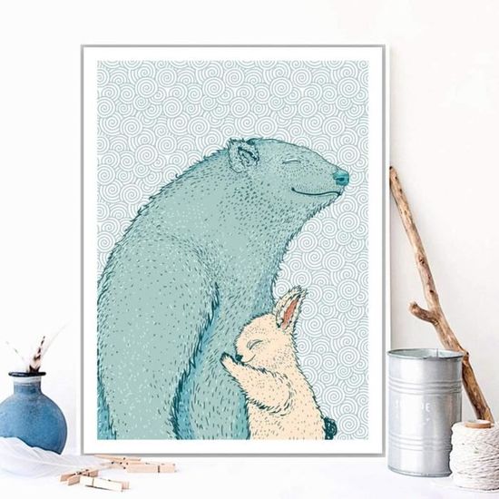 Tableau Toile 3 Panneaux Couple Main Amour Baiser – Style Minimaliste Nordique, 40x60cm Sans Cadre