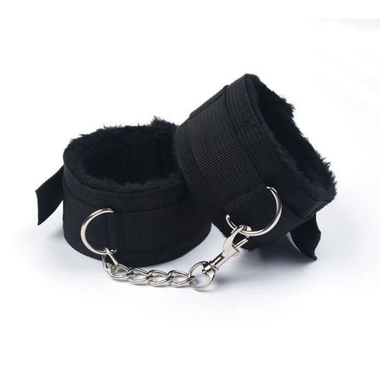 Wenky Once – Lot De 2 Poignets Réglables En Cuir PU Avec Fouet Et Collier – Rouge, Noir, Rose Ou Violet – Accessoire Pour Adulte (Taille Unique)