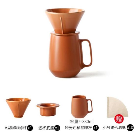 Filtre à Café En Céramique V60 Taille 4 - Filtre Café Réutilisable Pour 2 à 4 Tasses