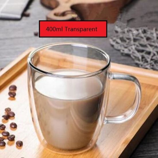Tasse En Verre 450ml Avec Poignée Tasse En Verre Classique Transparente Quotidie