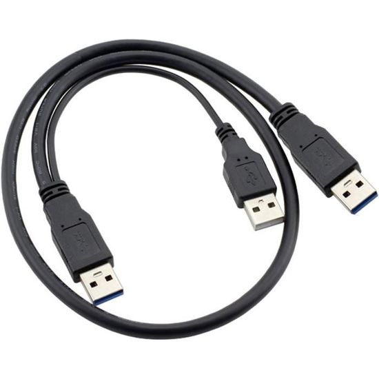Câble USB 2.0 A Mâle Vers Mini B Mâle - Longueur 60cm - Pour Disque Dur, Appareil Photo, MP3