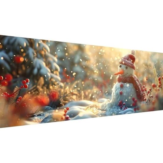 Kit Diamond Painting Noël - Bonhomme De Neige Et Sapin - Toile 30x40 Cm - Loisir Créatif 5D DIY - Art Thérapie - 3