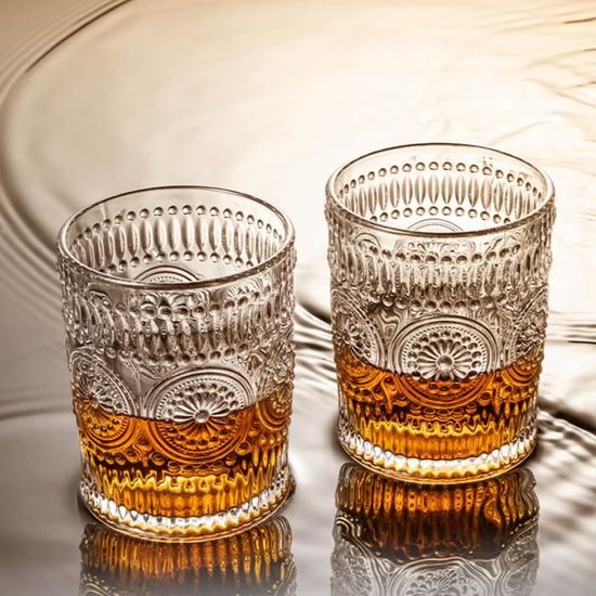 Lot De 4 Verres Vintage 400ml Avec Motif Floral Et Bord Doré - Idéaux Pour Jus, Cocktails Et Eau - Lavables Au Lave-Vaisselle Lot De 4 Verres Vintage 400ml Avec Motif Floral Et Bord Doré - Idéaux Pour Jus, Cocktails Et Eau - Lavables Au Lave-Vaisselle