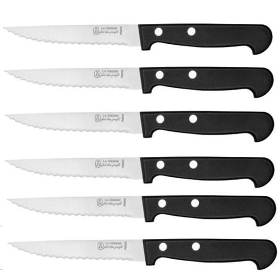 Lot De 4 Couteaux à Steak La Fourmi - Lame Inox 10cm, Manche Rouge ABS - Neuf
