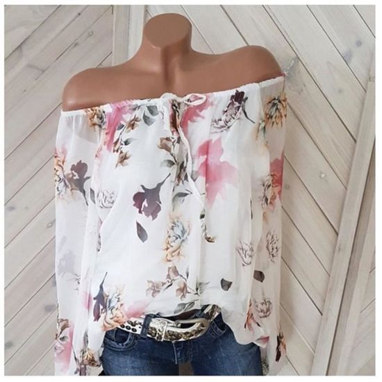 Top/Chemisier Tunique En Mousseline Blanche Avec Imprimé Papillons – Taille 12, Devant à Nœud, Occasion Très Bon État