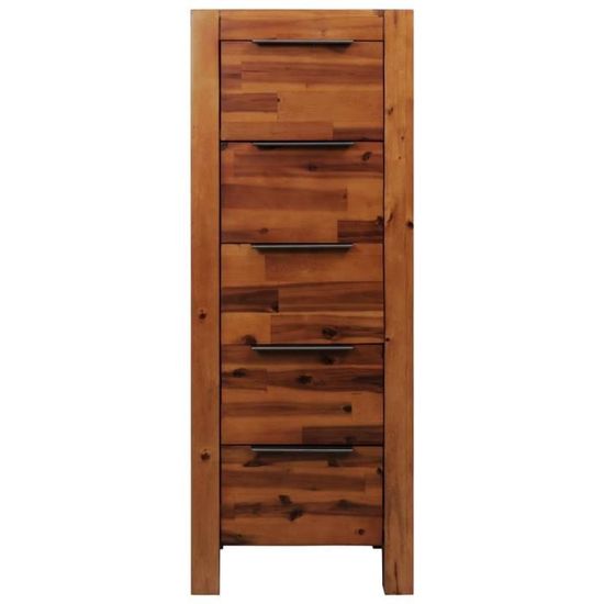 STAR®9024 MODERNE Commode à tiroirs Bois d'acacia massif 45 x 32 x 115 ...