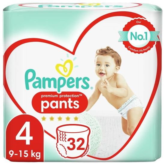 Couches-Culottes Premium Protection Taille 4 9Kg-15Kg PAMPERS