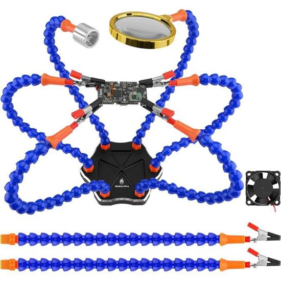 Troisième Main De Soudure Magnétique - Support PCB Rotatif 360° Avec Pinces Crocodiles