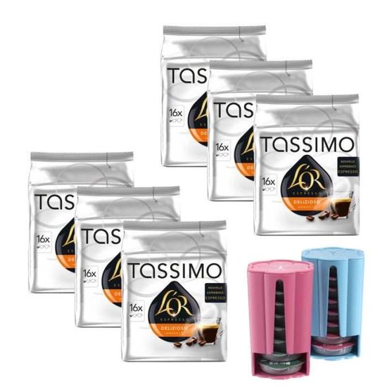 6 Tassimo Tassimo L'Or Espresso Delizioso + TASSIMO Koziol Stack T DISC