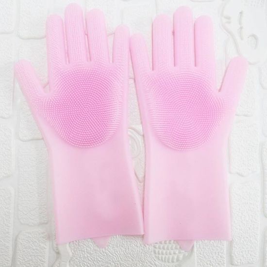 Gants De Nettoyage En Silicone Avec Brosse - Réutilisables, Résistants à La Chaleur (-60°C à +230°C) - Pour Cuisine, Salle De Bain, Voiture - 13