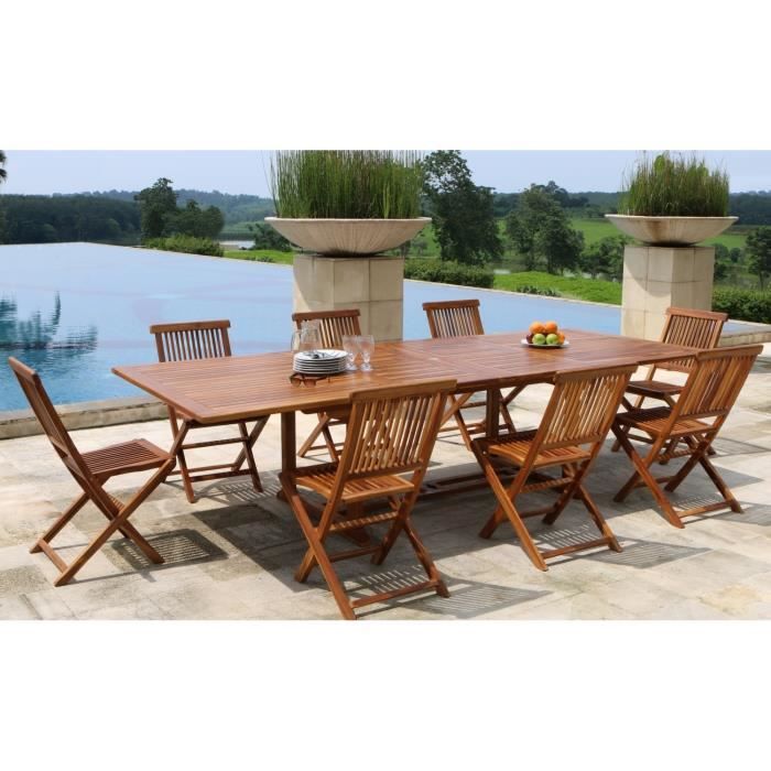 Mexico Ensemble Repas De Jardin En Bois Teck Huile 8 Places