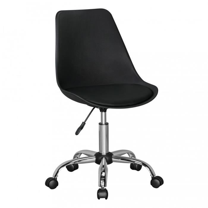 AMSTYLE CORSE - siège en cuir Chaise pivotante imitation noir - Chaise pivotante réglable en hauteur - chaise de bureau dossier