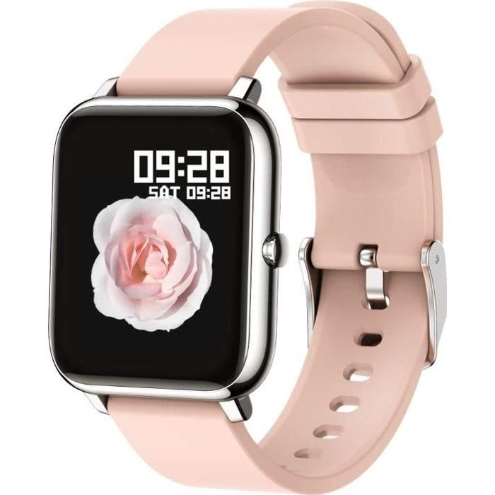 Montre connectée Smartwatch Cadiofréquencemètre Moniteur de Sommeil Pression Artérielle Compatible Android iOS pour Homme Femme Mont